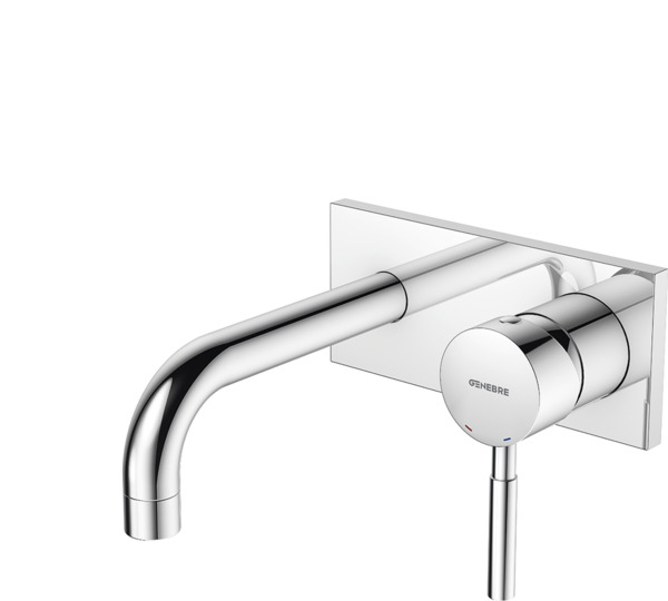 Monomando de lavabo empotrado caño 16 cm Cromado Tau